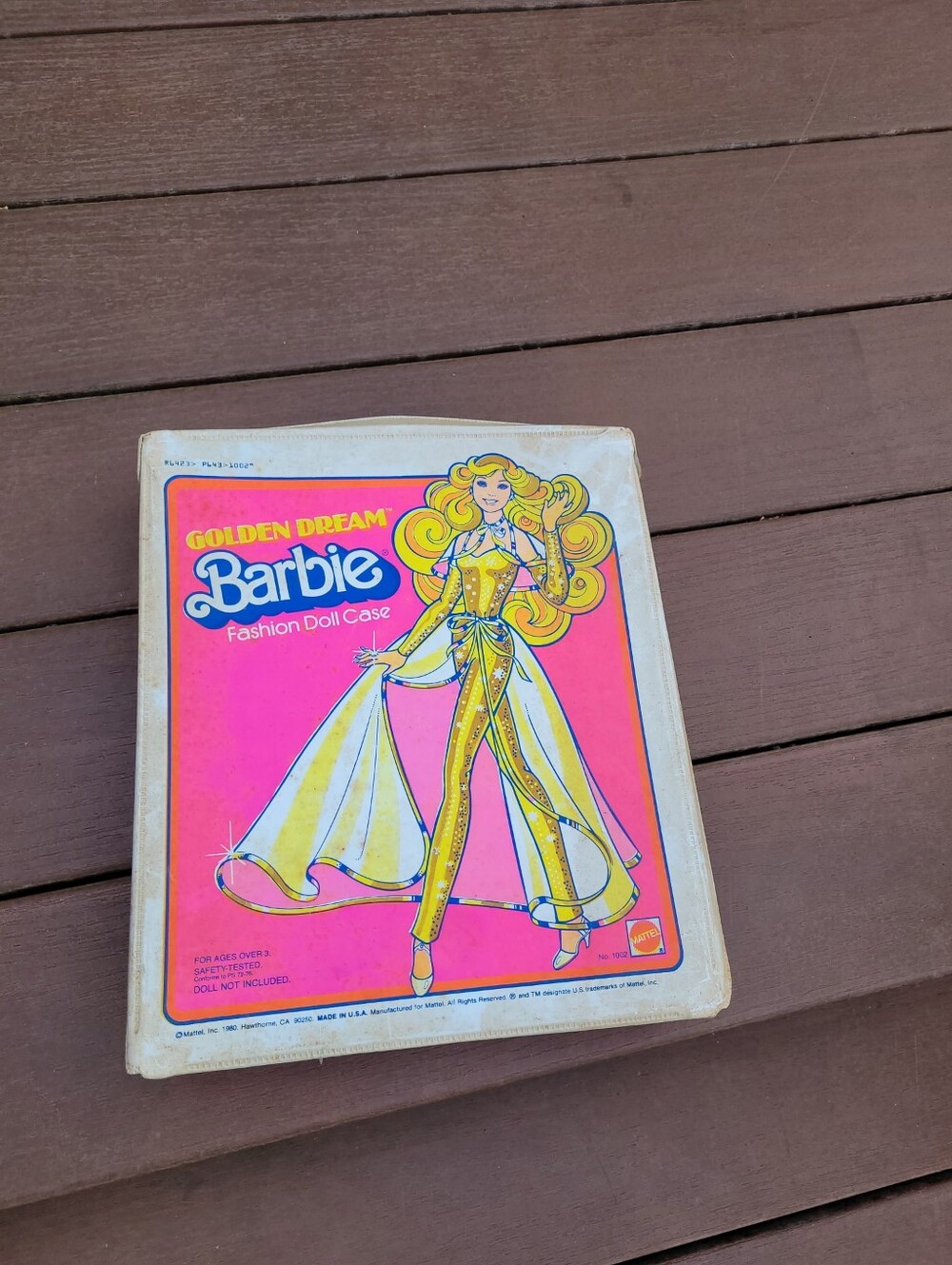 Vintage 1980 Mattel Golden Dream Barbie Fashion Case With 2 Dolls